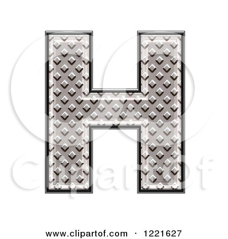 Clipart of a 3d Diamond Plate Capital Letter H - Royalty Free Illustration by chrisroll