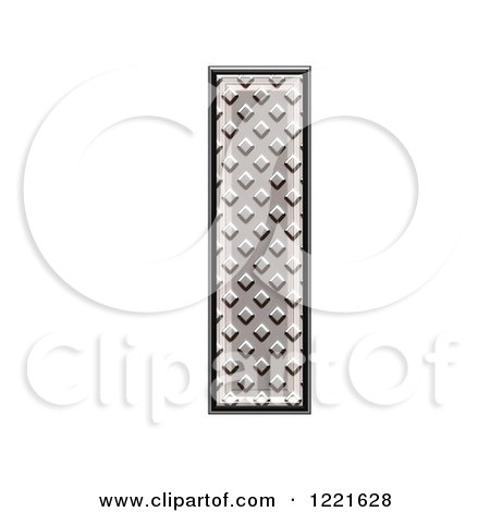 Clipart of a 3d Diamond Plate Capital Letter I - Royalty Free Illustration by chrisroll
