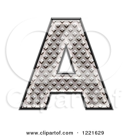 Clipart of a 3d Diamond Plate Capital Letter a - Royalty Free Illustration by chrisroll