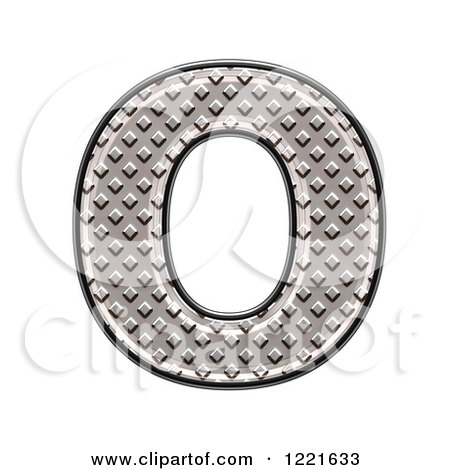 Clipart of a 3d Diamond Plate Capital Letter O - Royalty Free Illustration by chrisroll