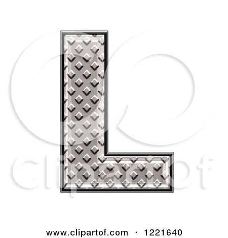 Clipart of a 3d Diamond Plate Capital Letter L - Royalty Free Illustration by chrisroll