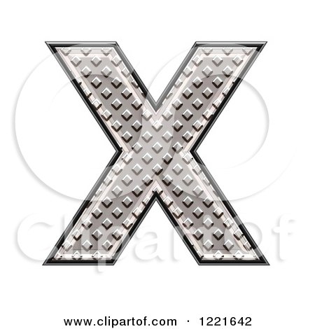 Clipart of a 3d Diamond Plate Capital Letter X - Royalty Free Illustration by chrisroll