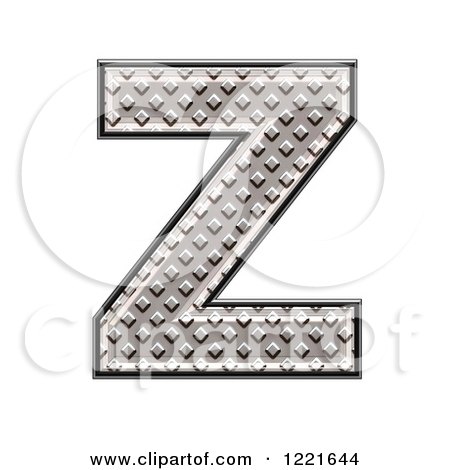 Clipart of a 3d Diamond Plate Capital Letter Z - Royalty Free Illustration by chrisroll