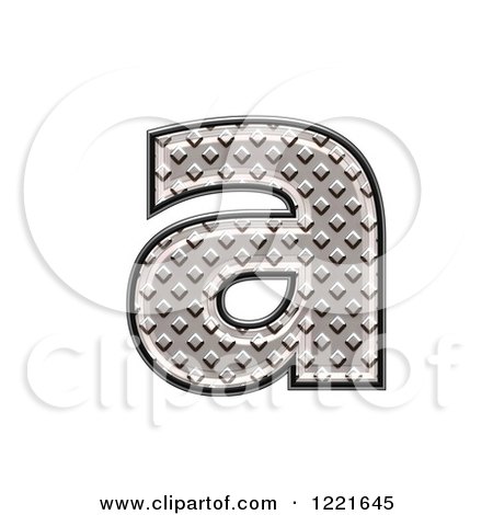 Clipart of a 3d Diamond Plate Lowercase Letter a - Royalty Free Illustration by chrisroll