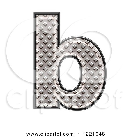 Clipart of a 3d Diamond Plate Lowercase Letter B - Royalty Free Illustration by chrisroll