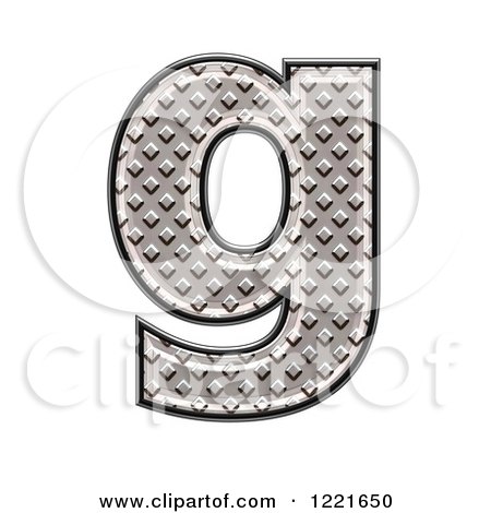 Clipart of a 3d Diamond Plate Lowercase Letter G - Royalty Free Illustration by chrisroll