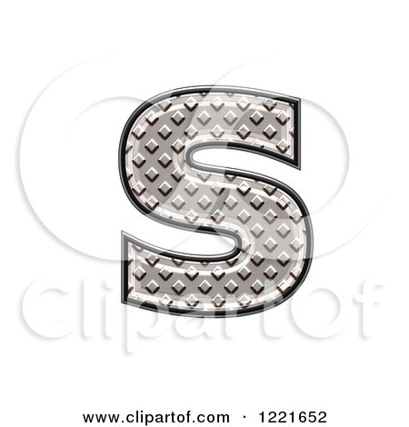 Clipart of a 3d Diamond Plate Lowercase Letter S - Royalty Free Illustration by chrisroll