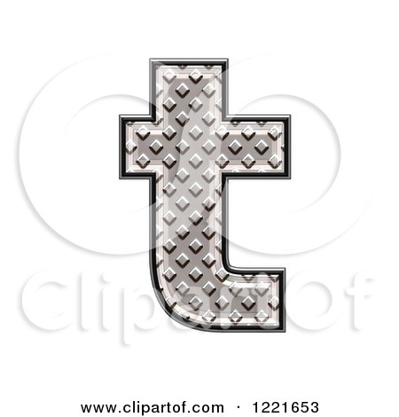 Clipart of a 3d Diamond Plate Lowercase Letter T - Royalty Free Illustration by chrisroll