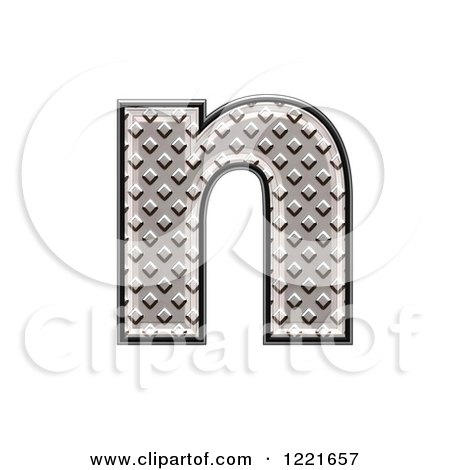 Clipart of a 3d Diamond Plate Lowercase Letter N - Royalty Free Illustration by chrisroll