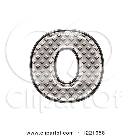 Clipart of a 3d Diamond Plate Lowercase Letter O - Royalty Free Illustration by chrisroll