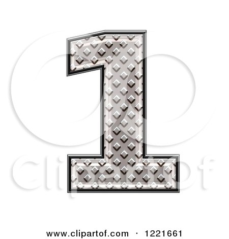 Clipart of a 3d Diamond Plate Number 1 - Royalty Free Illustration by chrisroll