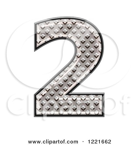 Clipart of a 3d Diamond Plate Number 2 - Royalty Free Illustration by chrisroll