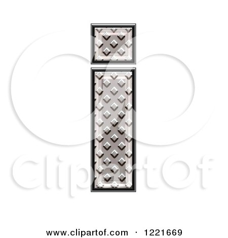 Clipart of a 3d Diamond Plate Lowercase Letter I - Royalty Free Illustration by chrisroll