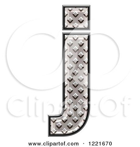 Clipart of a 3d Diamond Plate Lowercase Letter J - Royalty Free Illustration by chrisroll