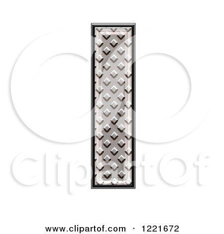 Clipart of a 3d Diamond Plate Lowercase Letter L - Royalty Free Illustration by chrisroll