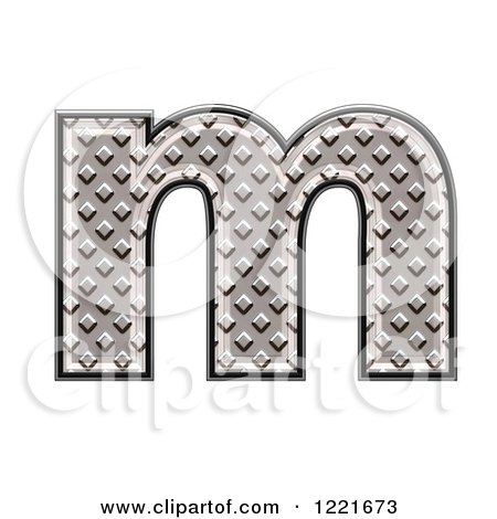 Clipart of a 3d Diamond Plate Lowercase Letter M - Royalty Free Illustration by chrisroll