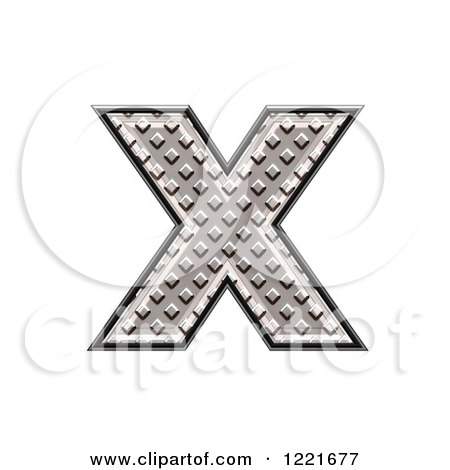 Clipart of a 3d Diamond Plate Lowercase Letter X - Royalty Free Illustration by chrisroll
