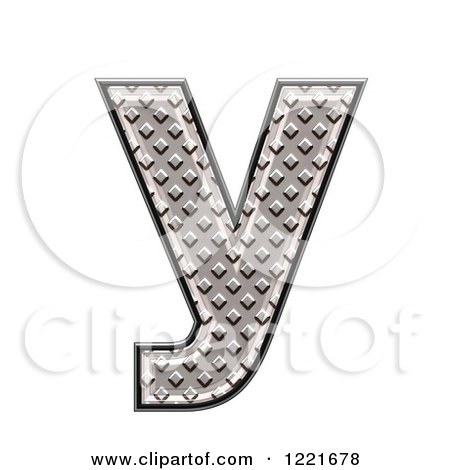 Clipart of a 3d Diamond Plate Lowercase Letter Y - Royalty Free Illustration by chrisroll