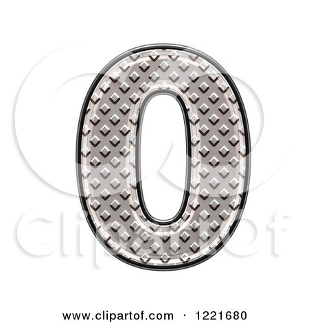 Clipart of a 3d Diamond Plate Number 0 - Royalty Free Illustration by chrisroll