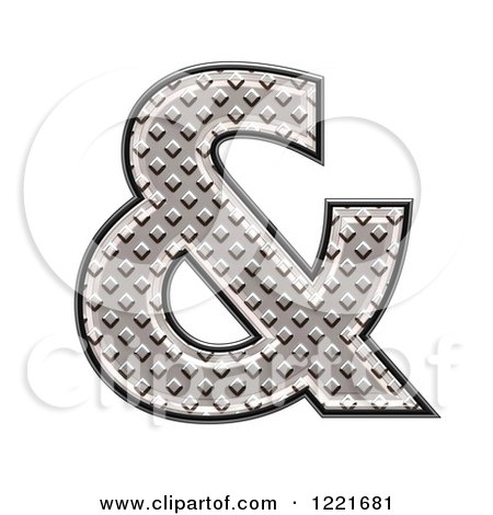 Clipart of a 3d Diamond Plate Ampersand Symbol - Royalty Free Illustration by chrisroll