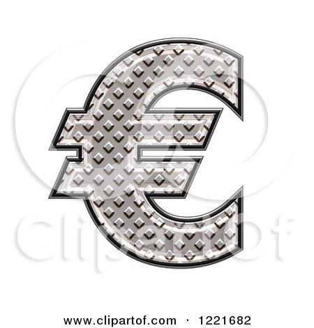 Clipart of a 3d Diamond Plate Euro Symbol - Royalty Free Illustration by chrisroll