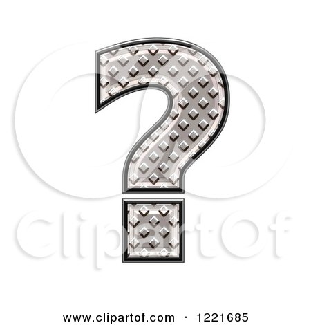 Clipart of a 3d Diamond Plate Question Mark Symbol - Royalty Free Illustration by chrisroll