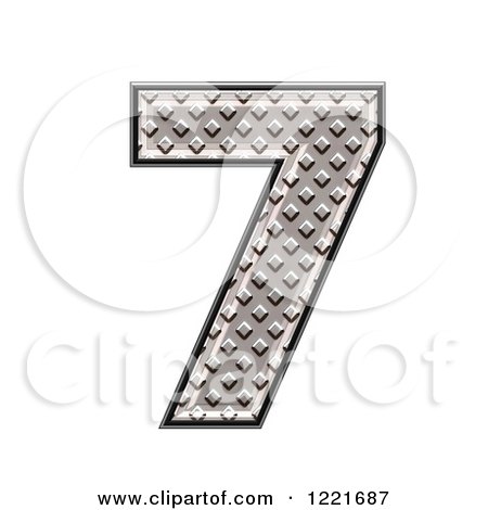 Clipart of a 3d Diamond Plate Number 7 - Royalty Free Illustration by chrisroll