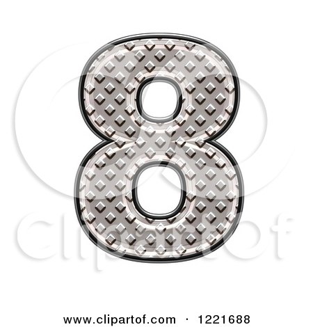 Clipart of a 3d Diamond Plate Number 8 - Royalty Free Illustration by chrisroll