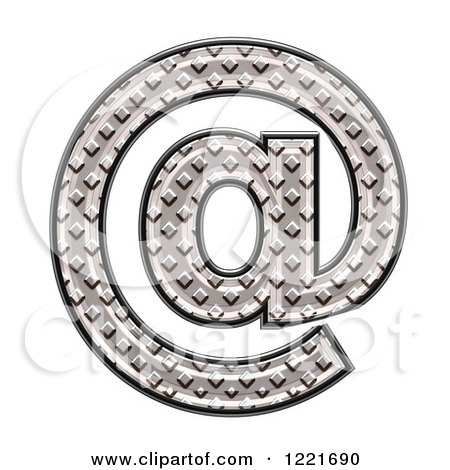 Clipart of a 3d Diamond Plate Arobase Email Symbol - Royalty Free Illustration by chrisroll