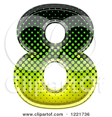 Clipart of a 3d Gradient Green and Black Halftone Number 8 - Royalty Free Illustration by chrisroll