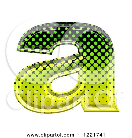 Clipart of a 3d Gradient Green and Black Halftone Lowercase Letter a - Royalty Free Illustration by chrisroll