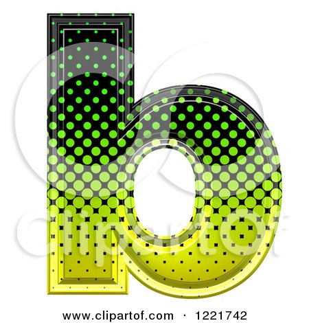 Clipart of a 3d Gradient Green and Black Halftone Lowercase Letter B - Royalty Free Illustration by chrisroll