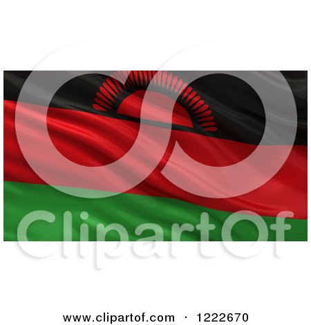 Clipart of a 3d Waving Flag of Malawi with Rippled Fabric - Royalty Free Illustration by stockillustrations