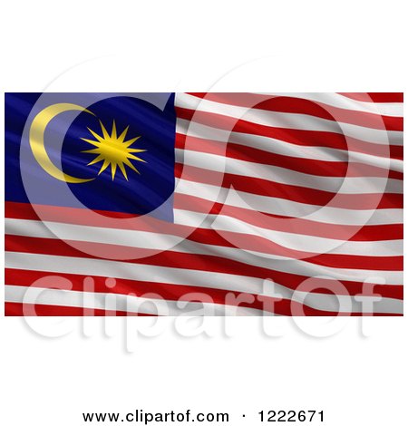 Clipart of a 3d Waving Flag of Malaysia with Rippled Fabric - Royalty Free Illustration by stockillustrations