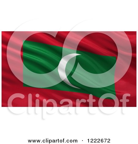 Clipart of a 3d Waving Flag of Maldives with Rippled Fabric - Royalty Free Illustration by stockillustrations