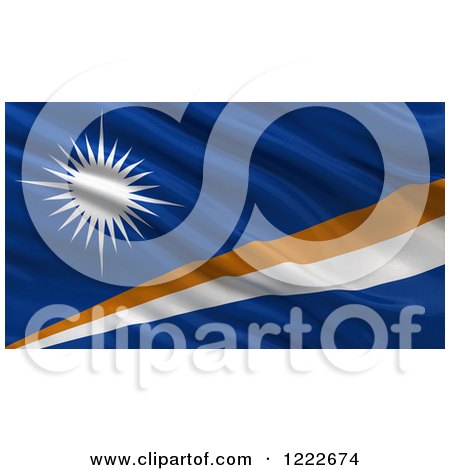 Clipart of a 3d Waving Flag of Marshall Islands with Rippled Fabric - Royalty Free Illustration by stockillustrations