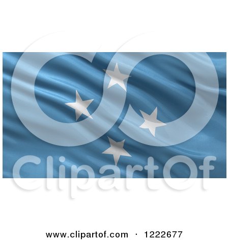 Clipart of a 3d Waving Flag of Micronesia with Rippled Fabric - Royalty Free Illustration by stockillustrations