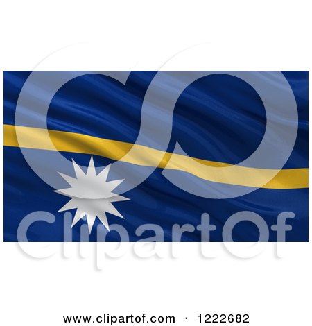 Clipart of a 3d Waving Flag of Nauru with Rippled Fabric - Royalty Free Illustration by stockillustrations