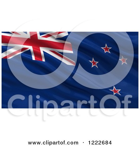 Clipart of a 3d Waving Flag of New Zealand with Rippled Fabric - Royalty Free Illustration by stockillustrations