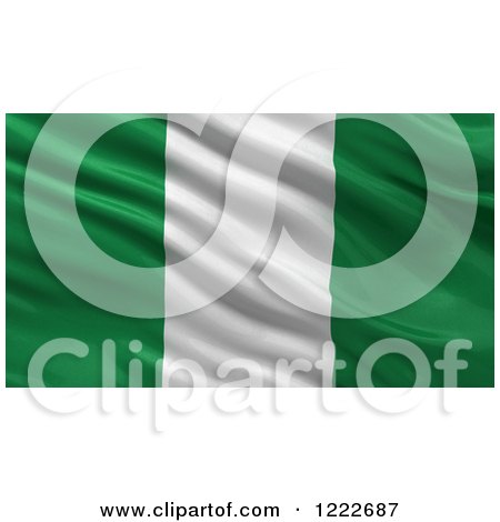 Clipart of a 3d Waving Flag of Nigeria with Rippled Fabric - Royalty Free Illustration by stockillustrations