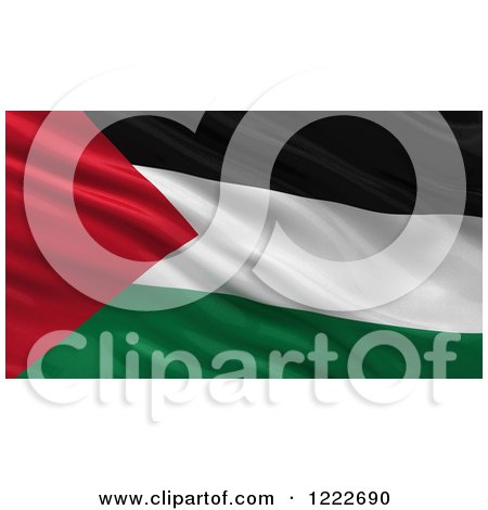 Clipart of a 3d Waving Flag of Palestine with Rippled Fabric - Royalty Free Illustration by stockillustrations