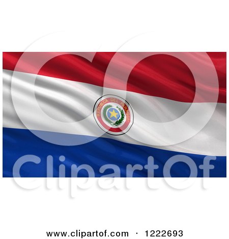 Clipart of a 3d Waving Flag of Paraguay with Rippled Fabric - Royalty Free Illustration by stockillustrations