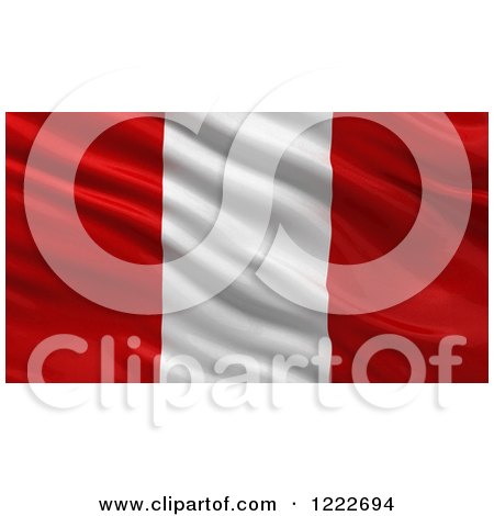 Clipart of a 3d Waving Flag of Peru with Rippled Fabric - Royalty Free Illustration by stockillustrations