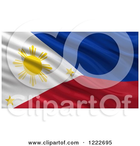 Clipart of a 3d Waving Flag of Philippines with Rippled Fabric - Royalty Free Illustration by stockillustrations
