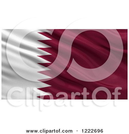 Clipart of a 3d Waving Flag of Qatar with Rippled Fabric - Royalty Free Illustration by stockillustrations