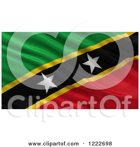Clipart of a 3d Waving Flag of Saint Kitts and Nevis with Rippled Fabric - Royalty Free Illustration by stockillustrations