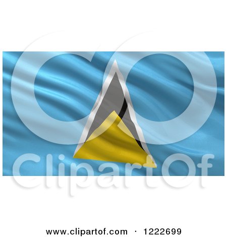 Clipart of a 3d Waving Flag of Saint Lucia with Rippled Fabric - Royalty Free Illustration by stockillustrations