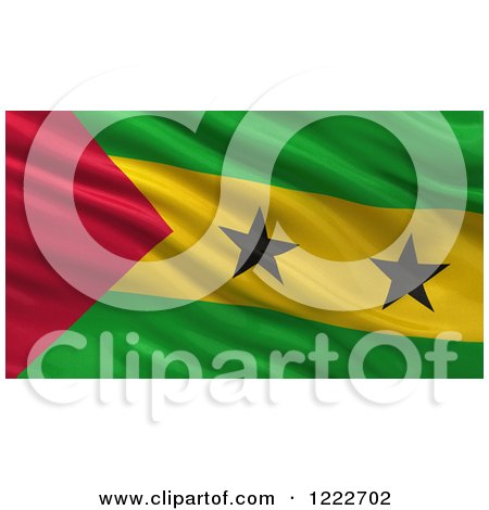 Clipart of a 3d Waving Flag of Sao Tome and Principe with Rippled Fabric - Royalty Free Illustration by stockillustrations