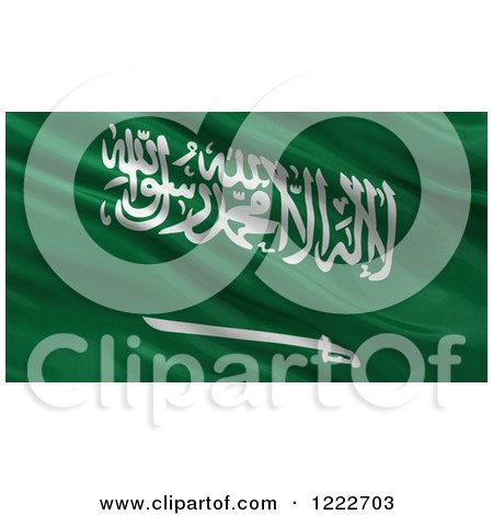 Clipart of a 3d Waving Flag of Saudi Arabia with Rippled Fabric - Royalty Free Illustration by stockillustrations