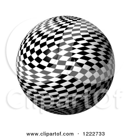 Clipart of a 3d Chessboard Checkered Globe - Royalty Free Illustration by oboy